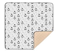 Simple Lines Christmas Gnome Cute Foldable Baby Playmat for Indoor Outdoor Lightweight Tummy Time & Crawling Mat for Babies Infants Toddlers, 50'' x 50''