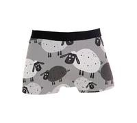 Simple Little Sheep Boxer Briefs Soft and Breathable Microfiber Underwear with Comfort Flex Waistband