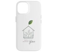 Simple Living Abundant Grace Christian Home Inspiration Case for iPhone 14