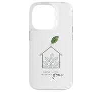 Simple Living Abundant Grace Christian Home Inspiration Case for iPhone 14 Pro