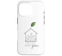 Simple Living Abundant Grace Christian Home Inspiration Case for iPhone 16 Pro