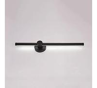 Simple Long Bedroom Bedside Wall Lamps, Ultra-Thin Black Strip Wall Light, Linear Aluminum Metal Wall Sconce with 330° Rotating Adjustment, Modern LED Atmosphere Lamp, 3 Color Mode