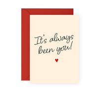 Simple Love Card for Her or Him - Romantic Greetings “Always Been You” - Gifts for Wife, Husband, Spouse, Partner, Him, Her, Babe - Red Heart Valentines Day -Comes with Stickers