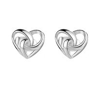 Simple Love Heart Shape Stud Earrings 925 Sterling Silver Prevent Allergy Earrings for Jewelry Gifts