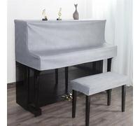 Simple Luxurious Piano Cover Wash Free Scientific And Technological Cloth Half for All Upright Pianos(Slate ash,35x55cm)