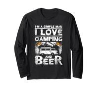 Simple Man Camping and Beer Outdoor Adventure Nature Long Sleeve T-Shirt