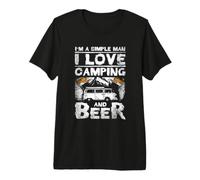Simple Man Camping and Beer Outdoor Adventure Nature Premium T-Shirt