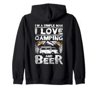 Simple Man Camping And Beer Outdoor Adventure Nature Zip Hoodie