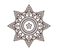 Simple Mandala Design Mural and Wall Vinyl Decal 54.6x54.6cm Do not Damage The Wall Surface Coffee