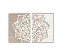 Simple Mandala Flower Canvas Poster Wall Art Picture Minimalist Modern Artwork Interior Home Decoration Paintings 50x70cmx2 No frame