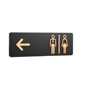 Simple Men and Women Bathroom Signs WC Public Toilet Guide Index Hotel To The Left and Right Restroom Prompt Toilet Sign(6,30x10cm)