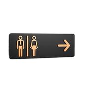 Simple Men and Women Bathroom Signs WC Public Toilet Guide Index Hotel To The Left and Right Restroom Prompt Toilet Sign(7,30x10cm)