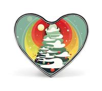 Simple Merry Christmas Tree Heart Pin, 1 Inch Metal Love Lapel Pins - Lightweight, Smooth Edges, Versatile Badge Brooch for Jackets, Shirts, Bags, Gifts for Friends, Family