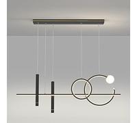 Simple Metal Crystal Combination Lamp Led Dimmable Long Bar Hanging Light Modern - Dining Table Kitchen Island Decoration Pendent Lamp Adjustable Lighting Fixtures,Hanging Lamp Full of Stars/K/a