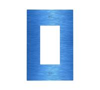 Simple Metallic Blue Texture Light Switch Wall Plate Faceplate Cover Single Rocker 1 Gang Decorator Outlet Receptacle Covers for Home Kitchen Room Bathroom Decor