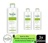 Simple Micellar Cleansing Water Range 200ml/400ml Makeup Remover Sensitive Skin