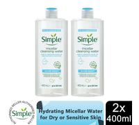 Simple Micellar Cleansing Water Range 200ml/400ml Makeup Remover Sensitive Skin