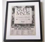 SIMPLE MINDS MK Bowl Ad | Vintage Original Concert Advert Framed Music Memorabilia | Black Wooden Frame 50cm x 40cm x 2cm