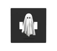 Simple Minimalist Bedsheet Ghost Double Gang Toggle Light Cover Wall Plate Switch Decor Standard Size - 11.4x11.4cm