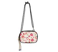 Simple Minimalist Peach Strawberries Anti Theft Crossbody Bag for Womens Waterproof with Credit Card Slots Purses Walk the dog bolsos de hombro para mujer