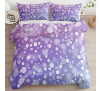 Simple Minimalist Snowflake Polka Dot Duvet Cover Set 200 x 200 cm Double Bedding Set 3 Pcs Quilt Cover Double Sided Microfiber Soft Breathable Bedroom Decor