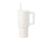 Simple Modern 30 oz Trek Tumbler with Handle and Straw | Insulated Stainless Steel Water Bottle Iced Coffee Cup Travel Mug | Gifts for Women | Trek Collection | 890ml | Cream Leopard