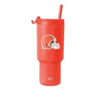 Simple Modern Cleveland Browns Tumbler with Flip Lid, Straw 30oz | NFL | Officially Licensed Browns Insulated Stainless Steel Tumbler, Travel Coffee Mug Cup | Gifts for Men | Trek