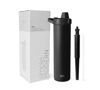Simple Modern Filtered Water Bottle | Insulated Stainless-Steel Carbon Filter Travel Water Bottles | Reusable for Clean Drinking Water On The Go | 24oz, Midnight Black
