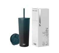 Simple Modern Insulated Tumbler with Lid and Straw | Iced Coffee Cup Reusable Stainless Steel Water Bottle Travel Mug | Gifts for Women Men Her Him | Classic Collection | 710ml | Moonlight