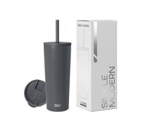 Simple Modern Insulated Tumbler with Lid and Straw | Iced Coffee Cup Reusable Stainless Steel Water Bottle Travel Mug | Gifts for Women Men Her Him | Classic Collection | 710ml | Graphite