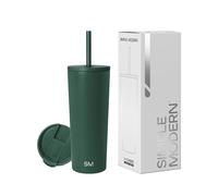 Simple Modern Insulated Tumbler with Lid and Straw | Iced Coffee Cup Reusable Stainless Steel Water Bottle Travel Mug | Gifts for Women Men Her Him | Classic Collection | 710ml | Forest