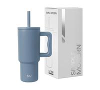 Simple Modern Kids 24 oz Tumbler with Handle and Silicone Straw Lid | Spill Proof and Leak Resistant | Reusable Stainless Steel Bottle | Gift for Kids Boys Girls | Trek Collection | Blue Dune
