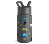 Simple Modern Kids Summit Water Bottle with Straw Lid | DC Comics Batman Stainless Steel Cup Insulated Tumbler for Boys, School | 415ml | Batman POW!