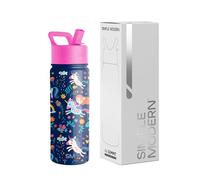 Simple Modern Kids Water Bottle with Straw | Insulated Stainless Steel Reusable Tumbler for School, Girls, Boys | Summit Collection | 530ml | Unicorn Rainbows