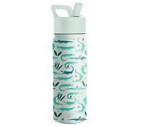 Simple Modern Kids Water Bottle with Straw | Insulated Stainless Steel Reusable Tumbler for School, Girls, Boys | Summit Collection | 530ml | Green Crocodiles