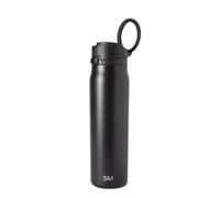 Simple Modern Mesa Loop Water Bottle with Straw | 24oz Cup Holder Friendly Insulated Stainless Steel Bottles for Travel, Sports and School | Midnight Black