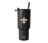 Simple Modern New Orleans Saints Tumbler with Flip Lid, Straw 30oz | NFL | Officially Licensed Saints Insulated Stainless Steel Tumbler, Travel Coffee Mug Cup | Gifts for Men | Trek