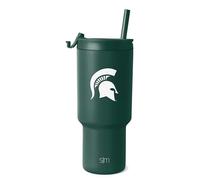 Simple Modern Officially Licensed Collegiate Michigan State Spartans 30oz Tumbler with Flip Lid and Straws | Insulated Cup Stainless Steel | Gifts for Men | Trek Collection | Michigan State University