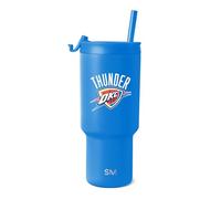 Simple Modern Officially Licensed NBA Thunder 30 oz Tumbler with Flip Lid and Straws | Insulated Cup Stainless Steel | Gifts for Men Women | Trek Collection | Oklahoma City Thunder