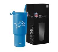 Simple Modern Officially Licensed NFL Detroit Lions 30 oz Tumbler with Flip Lid and Straws | Insulated Cup Stainless Steel | Gifts for Men Women | Trek Collection | Detroit Lions