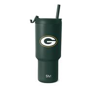 Simple Modern Officially Licensed NFL Green Bay Packers 30 oz Tumbler with Flip Lid and Straws | Insulated Cup Stainless Steel | Gifts for Men Women | Trek Collection | Green Bay Packers