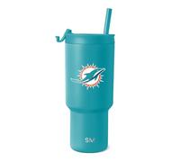 Simple Modern Officially Licensed NFL Miami Dolphins 30 oz Tumbler with Flip Lid and Straws | Insulated Cup Stainless Steel | Gifts for Men Women | Trek Collection | Miami Dolphins