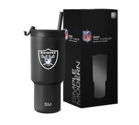 Simple Modern Officially Licensed NFL Oakland Raiders 30 oz Tumbler with Flip Lid and Straws | Insulated Cup Stainless Steel | Gifts for Men Women | Trek Collection | Oakland Raiders