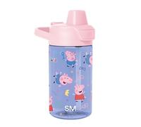Simple Modern Peppa Pig Kids Tritan Plastic Summit Water Bottle | 12 oz BPA-Free Cup with Covered Leak Proof Straw Lid for Girls, Toddlers | Bubbles