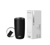 Simple Modern Travel Coffee Mug Tumbler with Flip Lid | Insulated Stainless Steel Iced Coffee Cup | Gifts for Women & Men | Voyager Collection | 470ml | Midnight Black