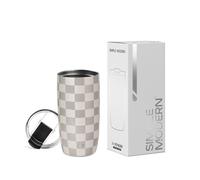 Simple Modern Travel Coffee Mug Tumbler with Flip Lid | Insulated Stainless Steel Iced Coffee Cup | Gifts for Women & Men | Voyager Collection | 470ml | Checkmate