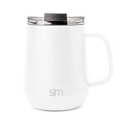 Simple Modern Travel Coffee Mug with Handle | Insulated Stainless Steel Coffee Tumbler Tea Cup | Gifts for Women and Men | Voyager Collection | 350ml | Winter White