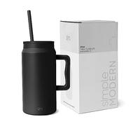 Simple Modern Tumbler with Handle and Straw | Insulated Stainless Steel Large Water Jug | Gifts for Women & Men | Trek Collection | 1480ml | Midnight Black