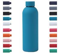 Simple Modern Water Bottle - 17oz Smooth Rubber Finish Vacuum Insulated Travel Bottle (Blue)