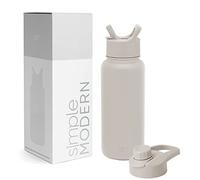 Simple Modern Water Bottle with Straw and Chug Lid | Insulated Stainless Steel Bottle for Sports Gym | Summit Collection | 950ml | Almond Birch